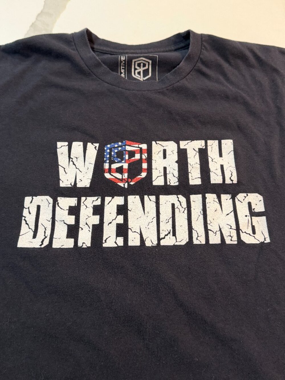Born Primitive Worth Defending Patriotic T-Shirt Men's Large USA